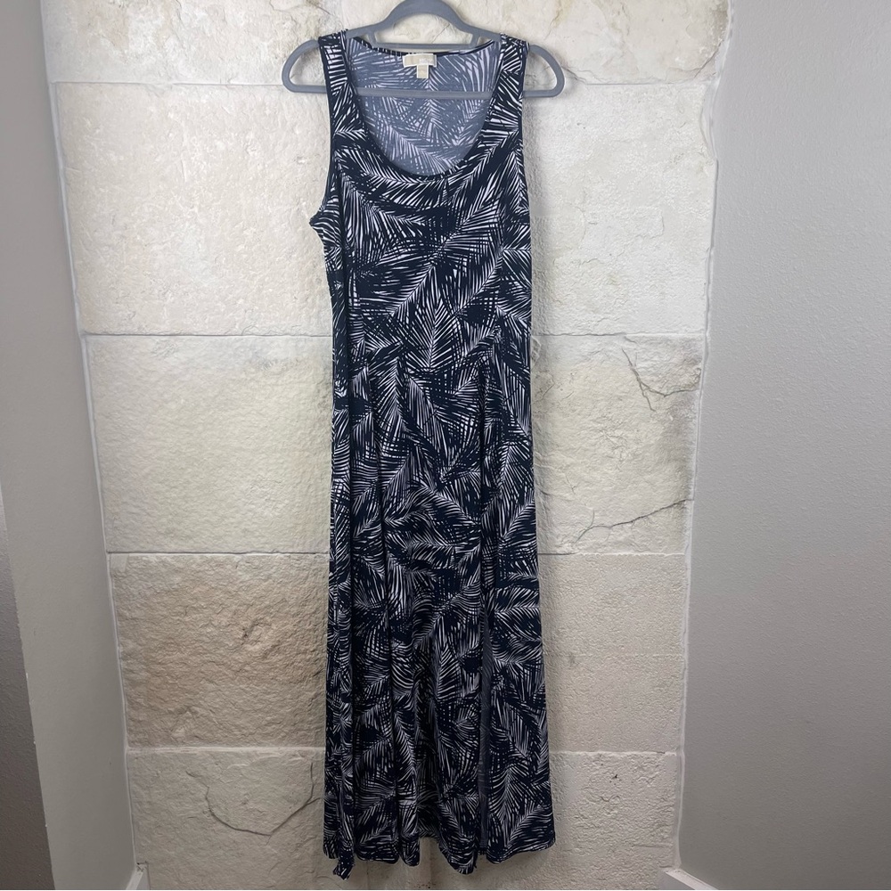 MICHAEL Michael Kors Navy Palm Print Maxi Dress Size XL